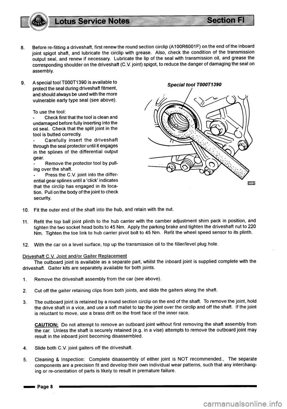 LOTUS ELISE 2001  Service Repair Manual 