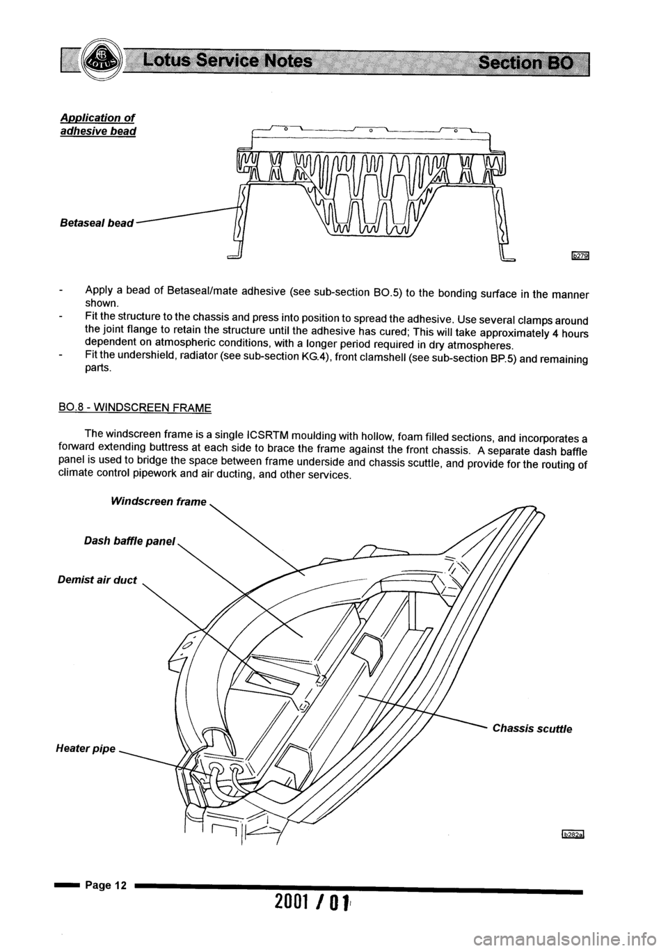 LOTUS ELISE 2001  Service Repair Manual 