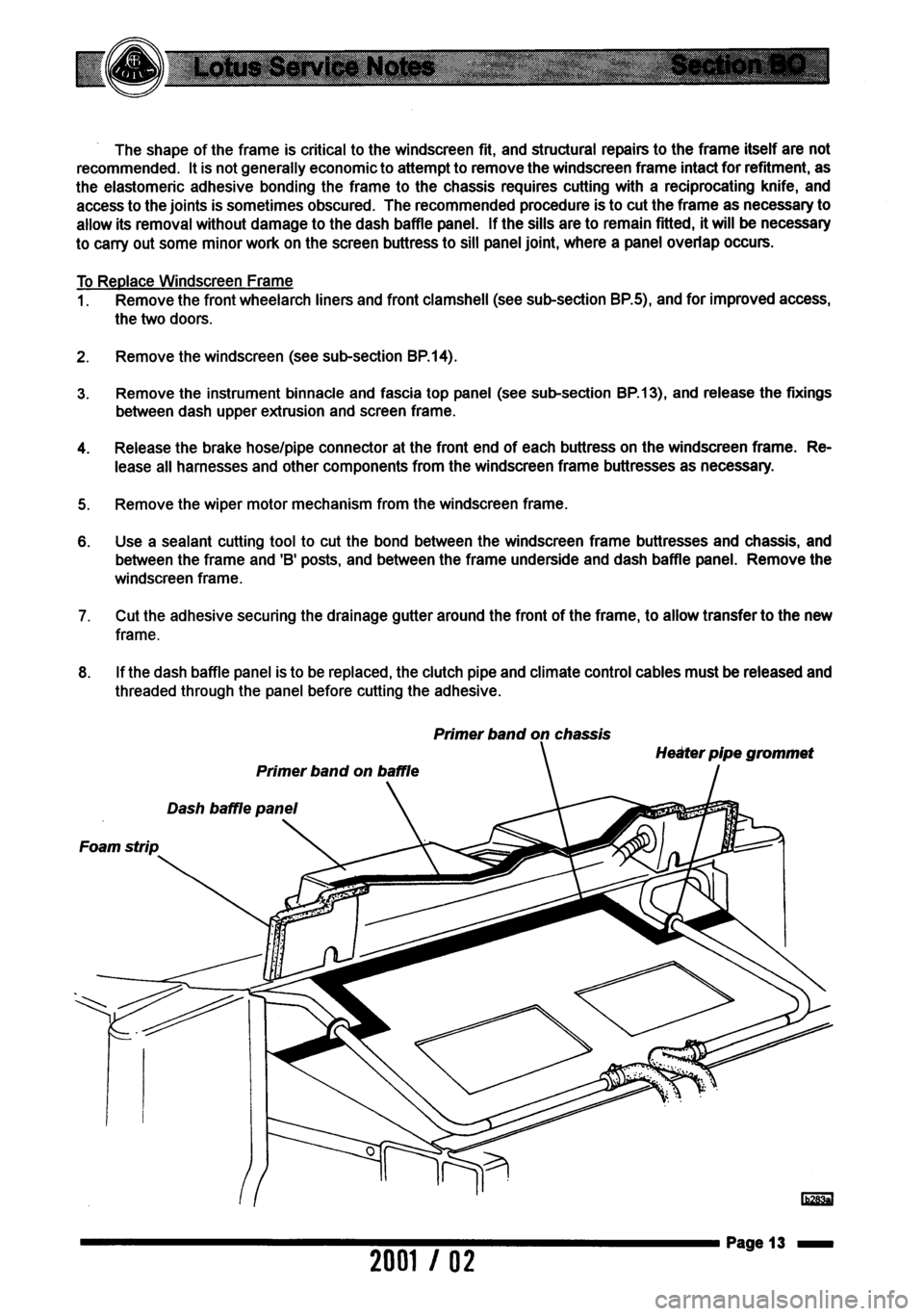 LOTUS ELISE 2001  Service Repair Manual 