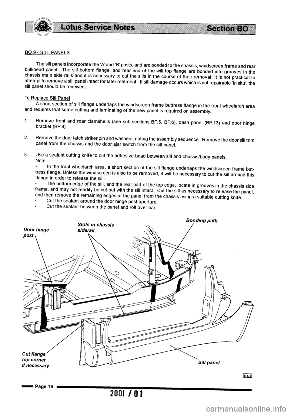 LOTUS ELISE 2001  Service Repair Manual 