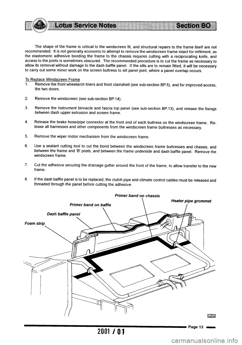 LOTUS ELISE 2001  Service Repair Manual 