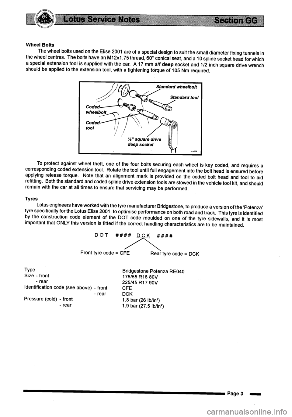 LOTUS ELISE 2001  Service Repair Manual 