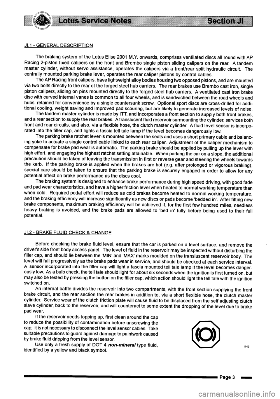 LOTUS ELISE 2001  Service Repair Manual 