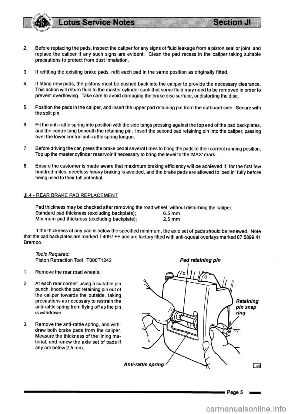 LOTUS ELISE 2001  Service Repair Manual 