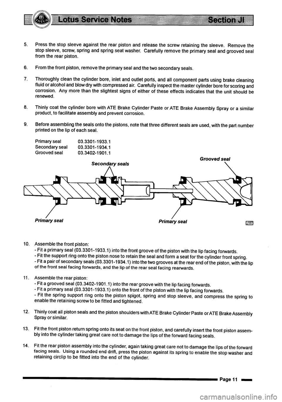 LOTUS ELISE 2001  Service Repair Manual 