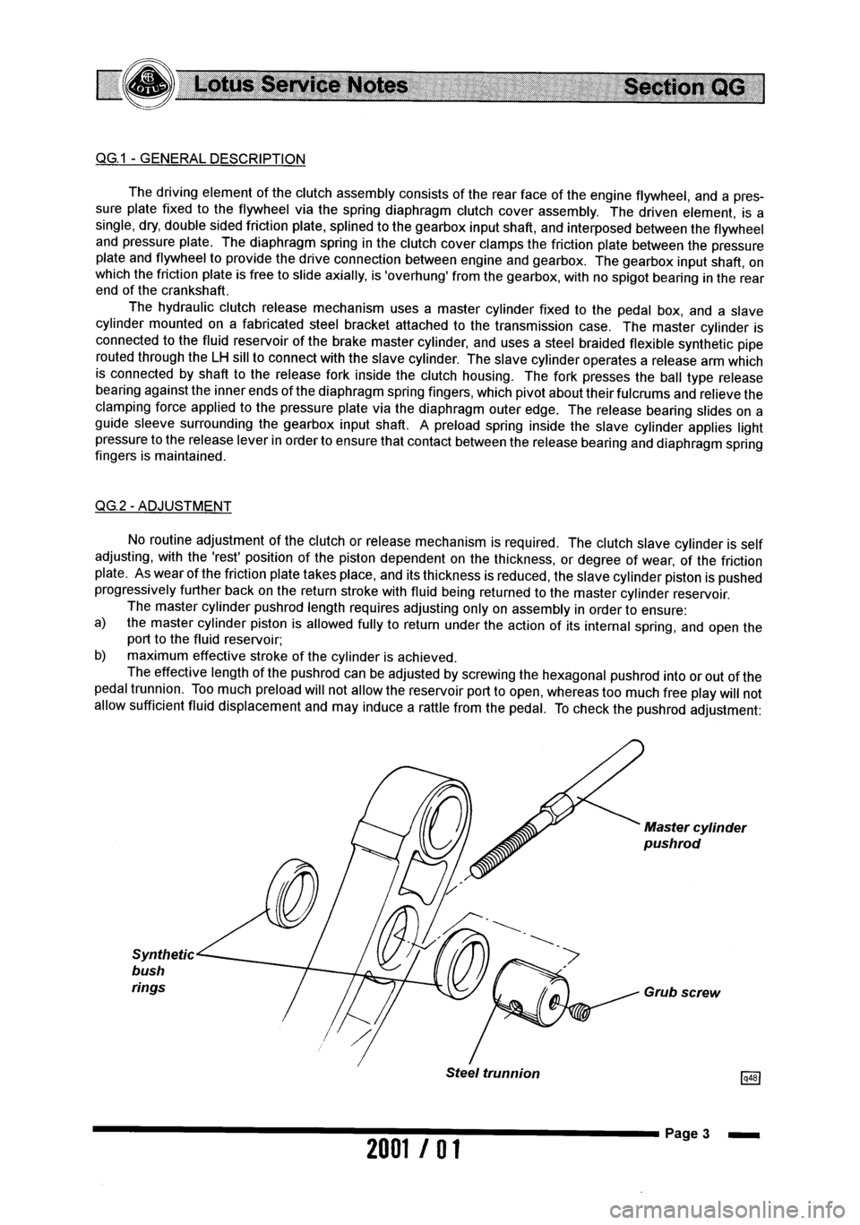 LOTUS ELISE 2001  Service Repair Manual 