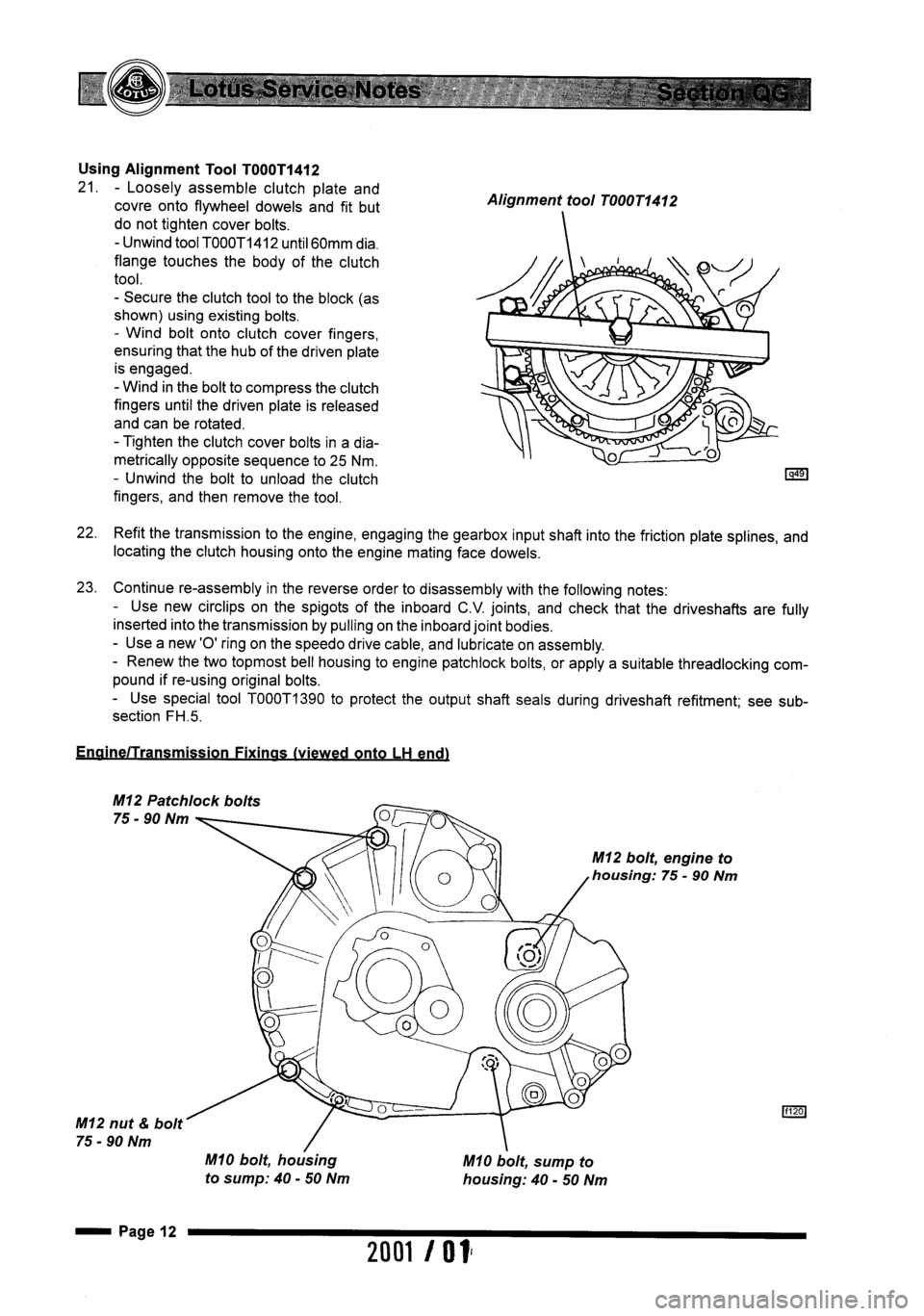 LOTUS ELISE 2001  Service Repair Manual 