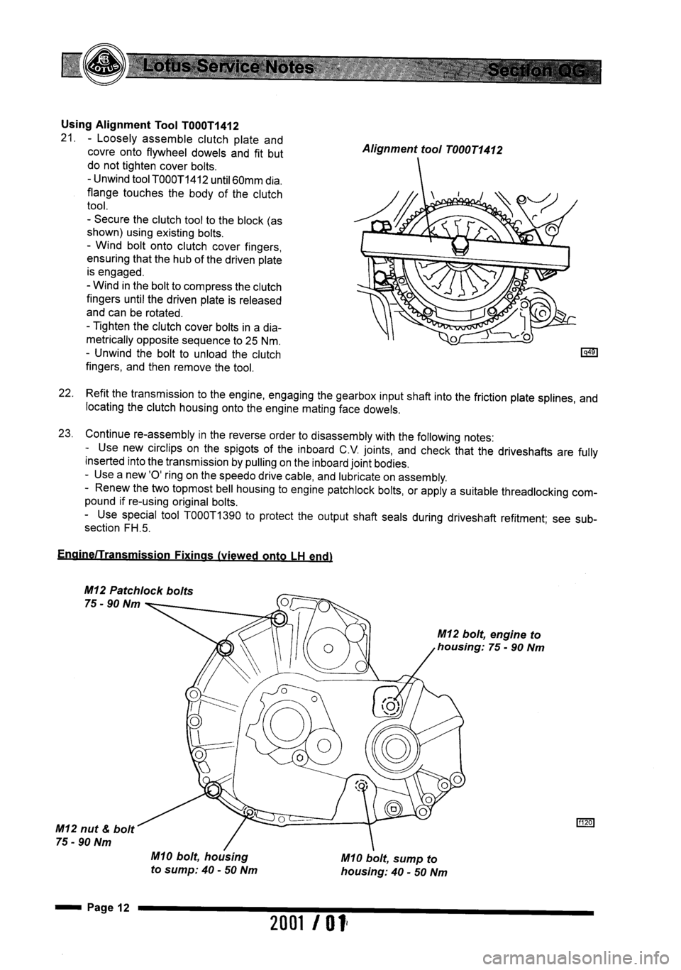 LOTUS ELISE 2001  Service Repair Manual 