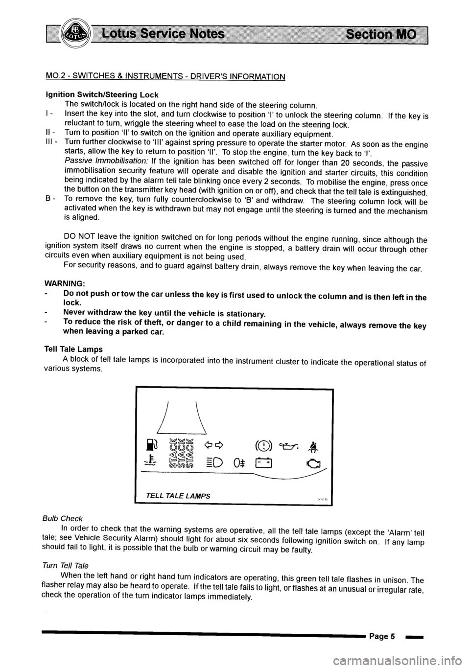 LOTUS ELISE 2001  Service Repair Manual 