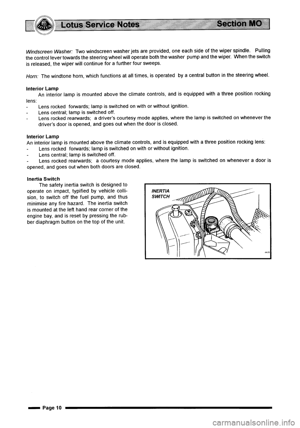 LOTUS ELISE 2001  Service Repair Manual 