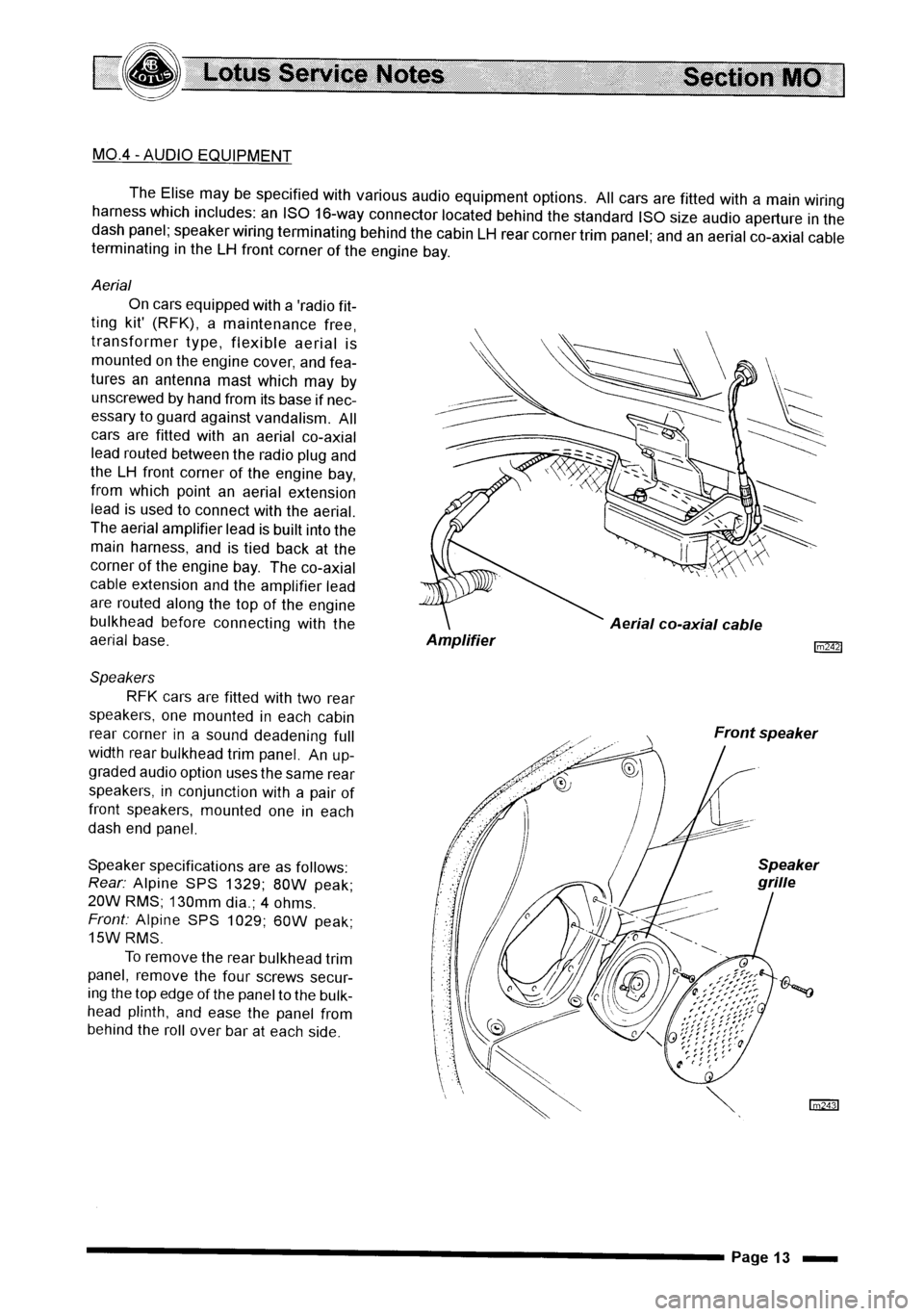 LOTUS ELISE 2001  Service Repair Manual 