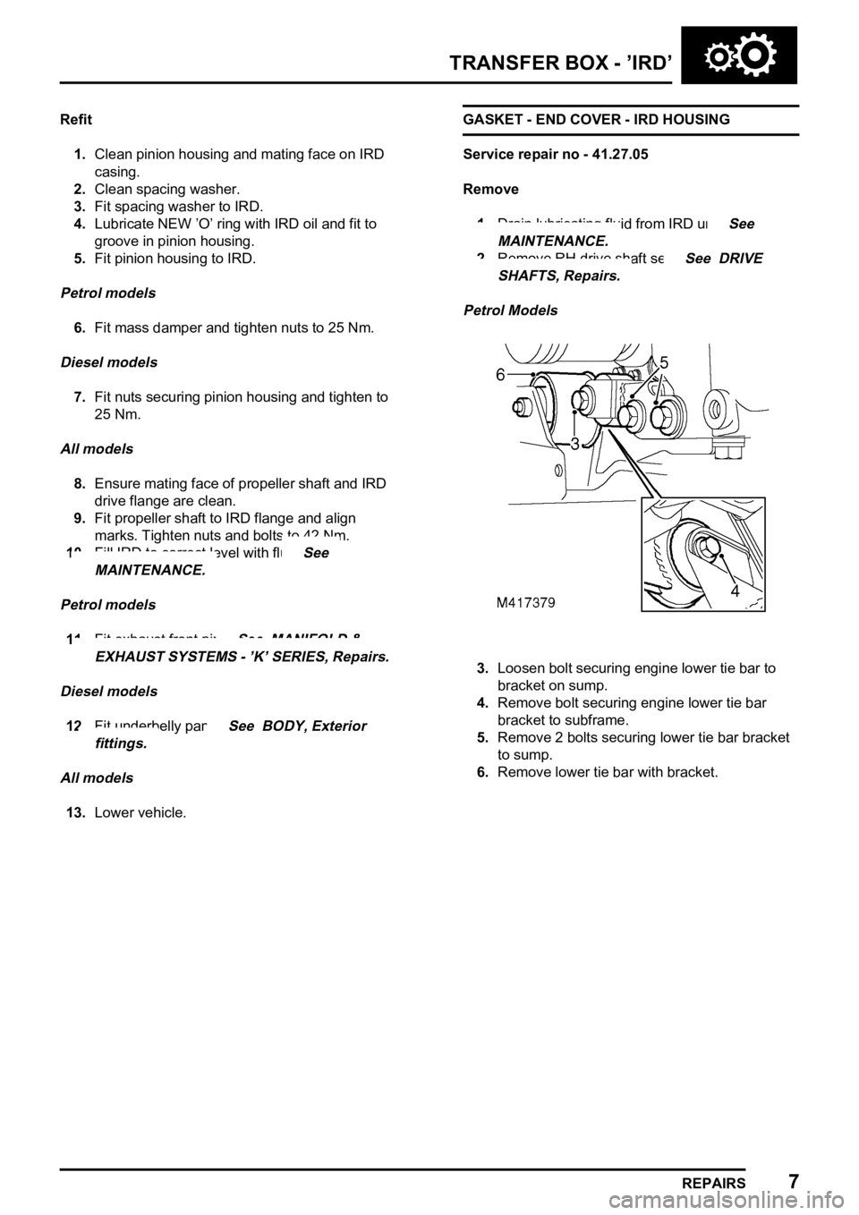 LAND ROVER FREELANDER 1998  Workshop Manual    


     