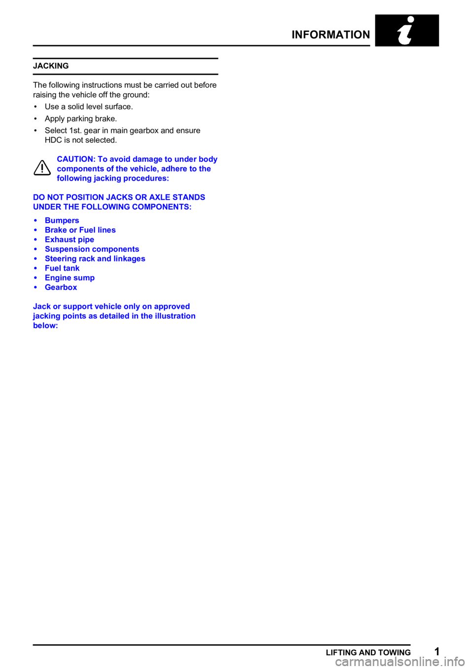 LAND ROVER FREELANDER 1998  Workshop Manual 
  

    