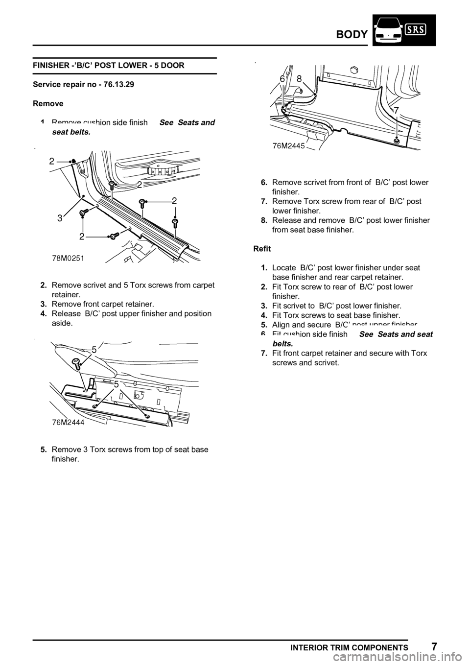 LAND ROVER FREELANDER 1998  Workshop Manual 
  
      
