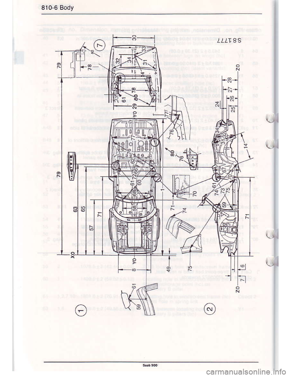 SAAB 900 1986  Service Manual Downloaded from www.Manualslib.com manuals search engine 810-6 Body
"9
11118S
a
-3
-F:
gi
P
tiq
P
\.l
a
rft
fl  