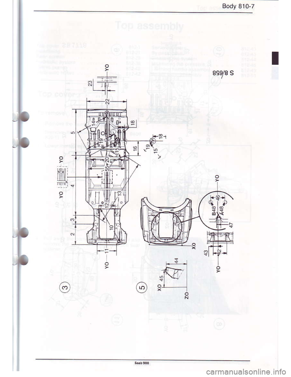 SAAB 900 1986  Service Manual Downloaded from www.Manualslib.com manuals search engine Body 8l0-7
8s78 s  