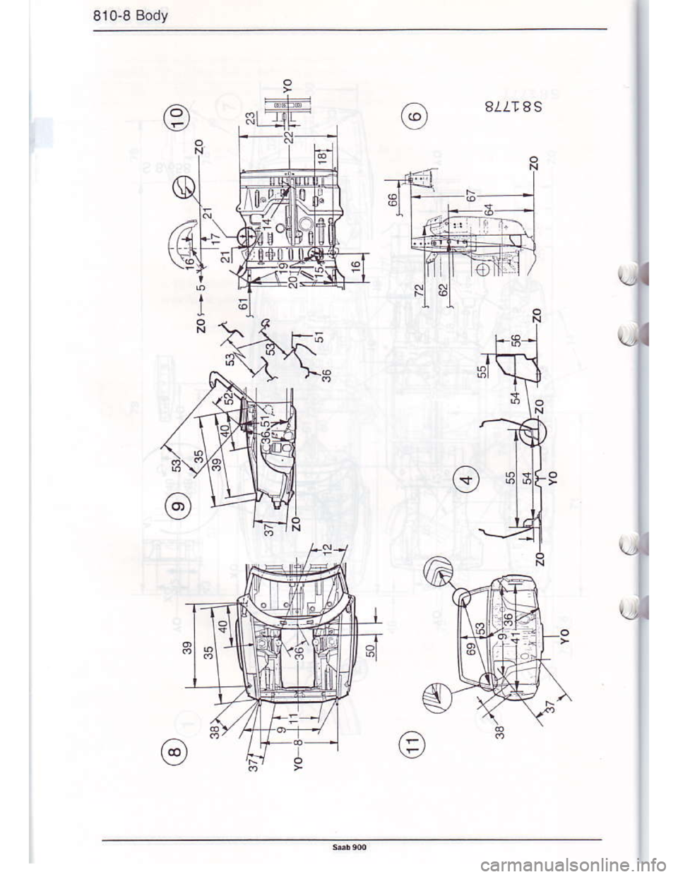 SAAB 900 1986  Service Manual Downloaded from www.Manualslib.com manuals search engine 810-8 Body
811T aS
I  