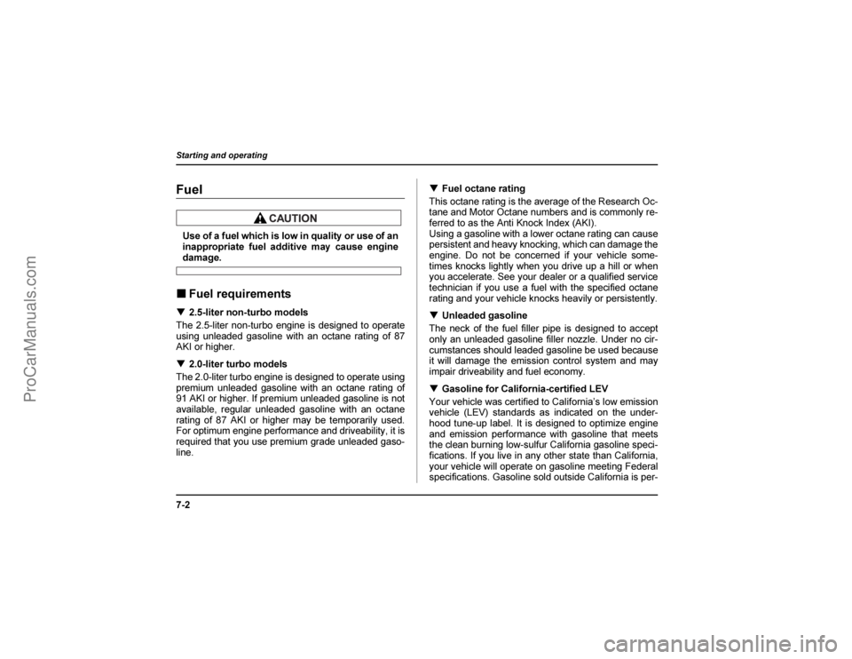 SAAB 9-2X 2005  Owners Manual �	

	

�      	
   	




	



 

	






 
 

 
 
 
	
 


