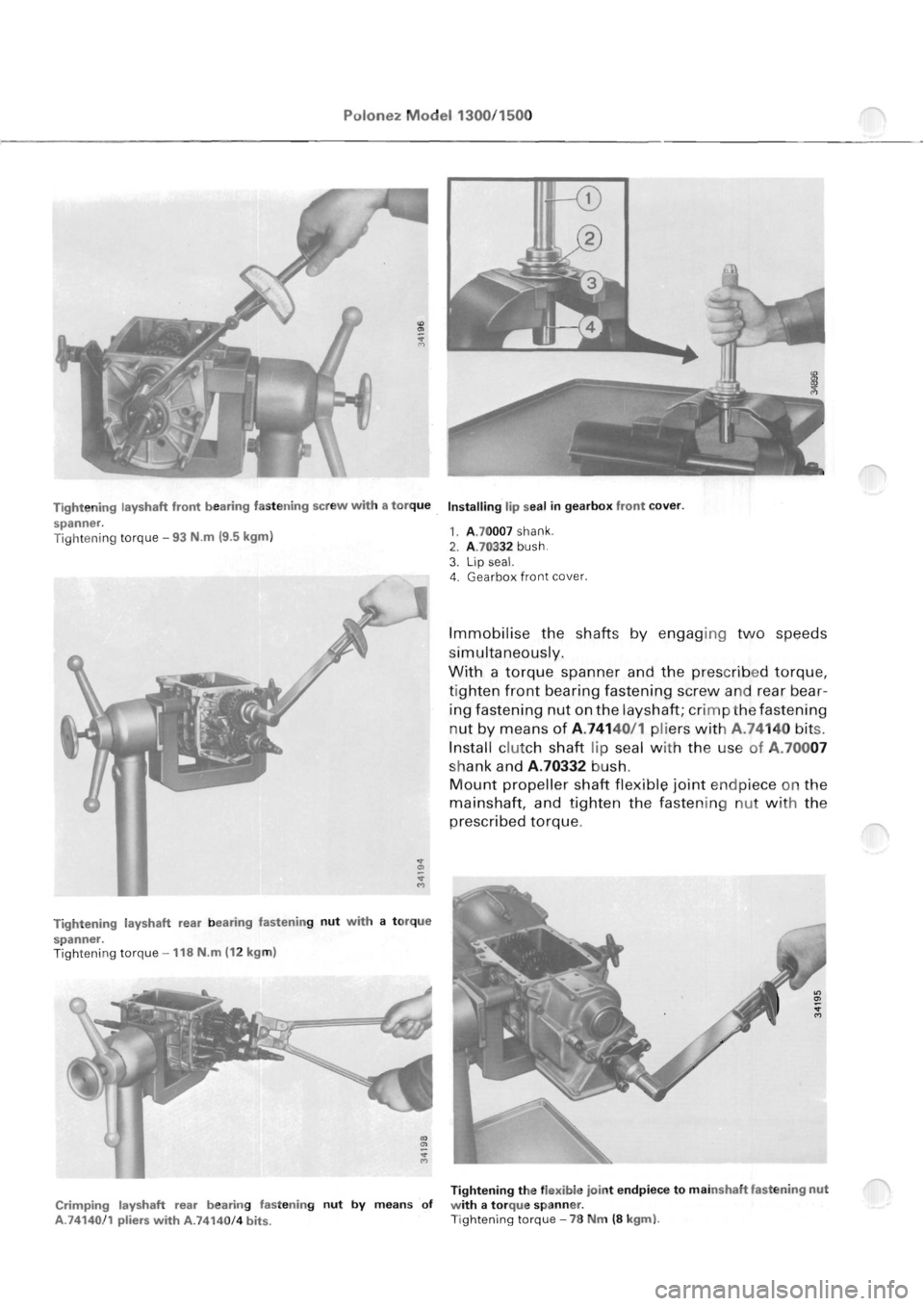 POLONEZ FSO 1300 1978  Repair Manual 