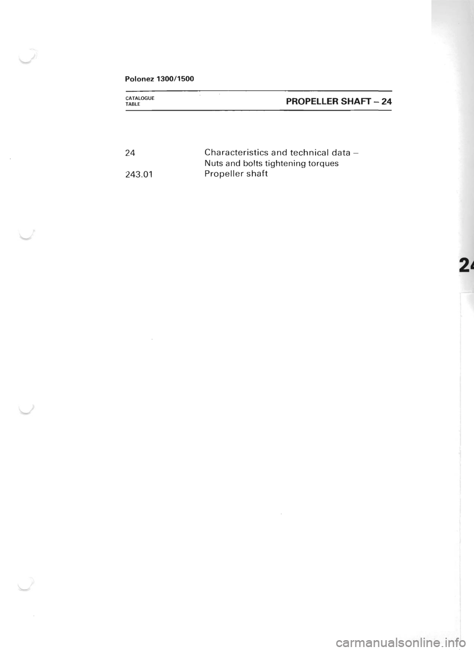 POLONEZ FSO 1300 1978  Repair Manual 