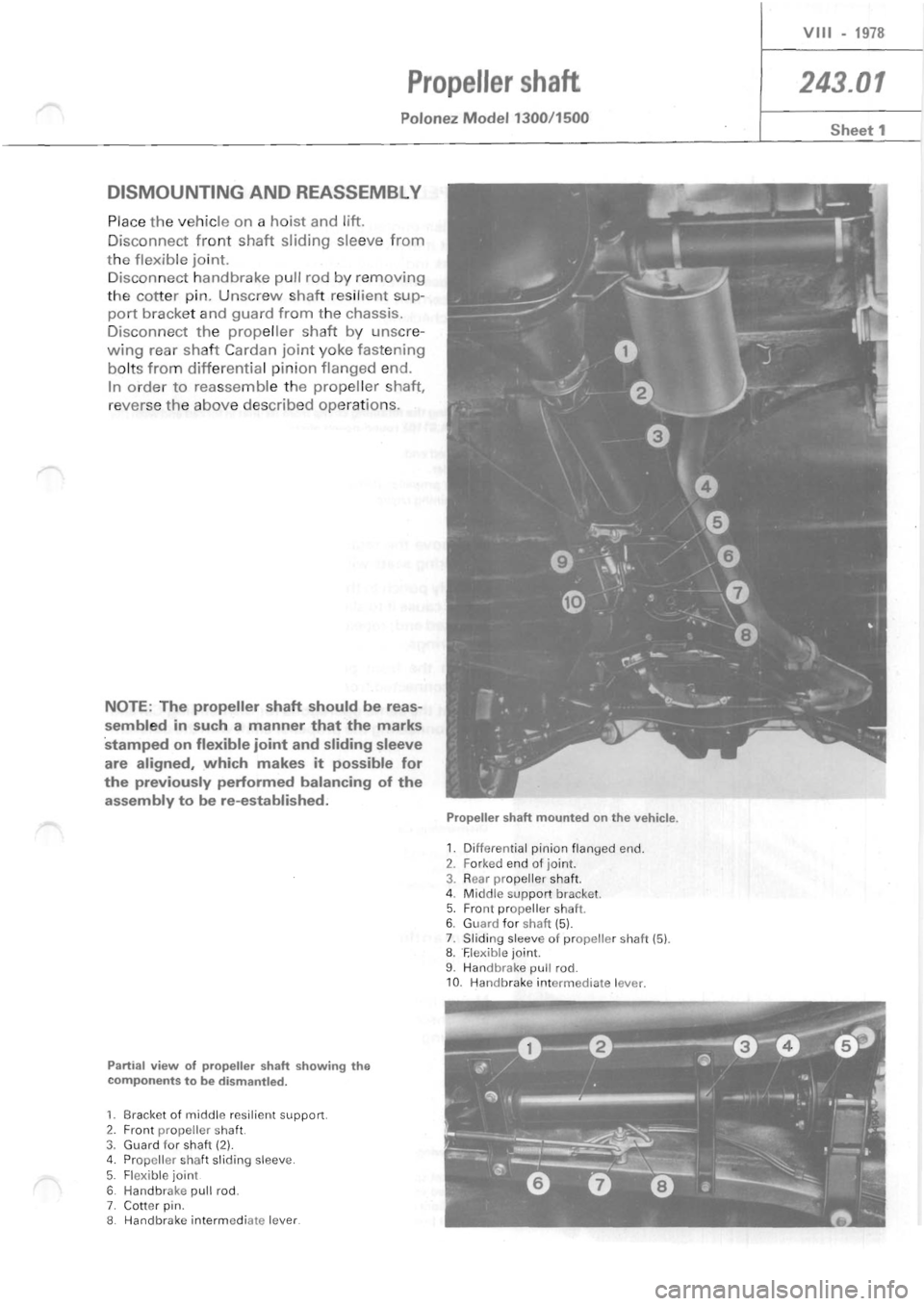 POLONEZ FSO 1300 1978  Repair Manual 