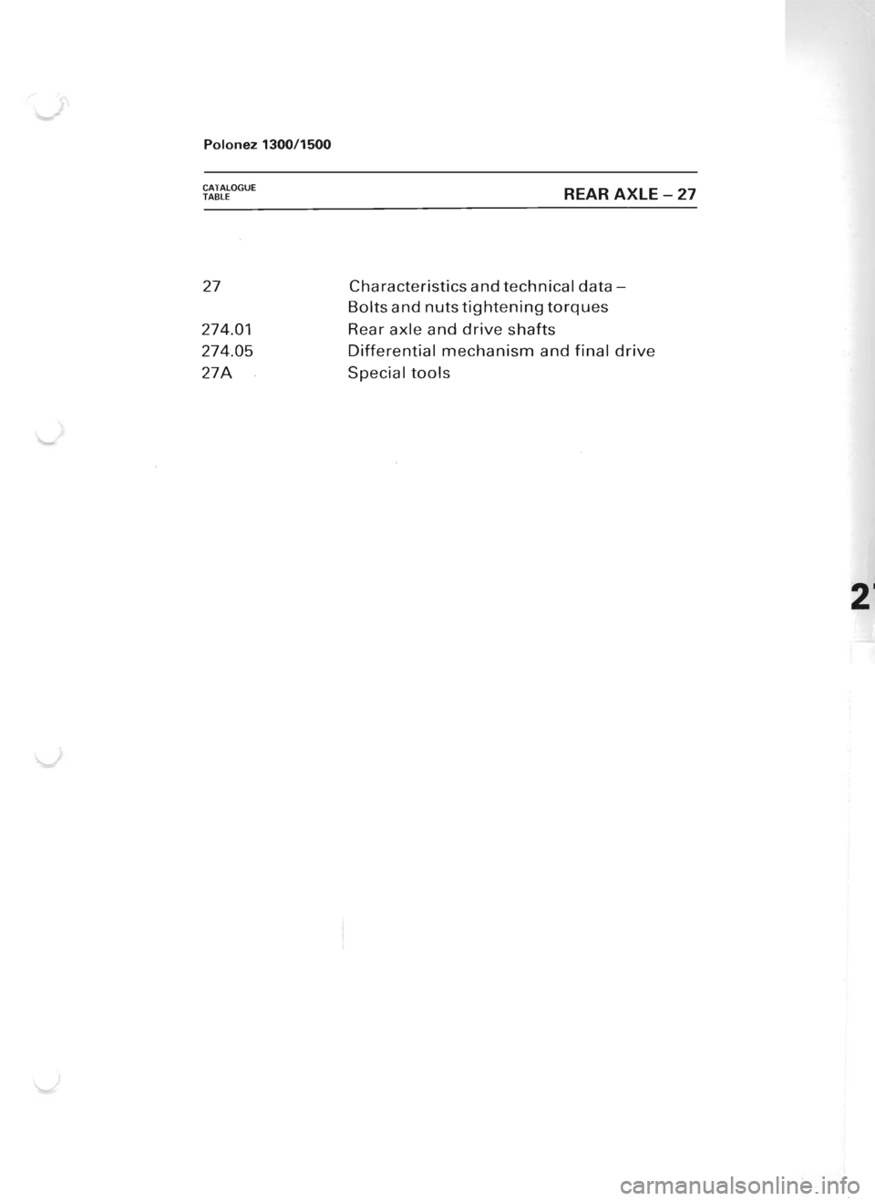 POLONEZ FSO 1300 1978  Repair Manual 