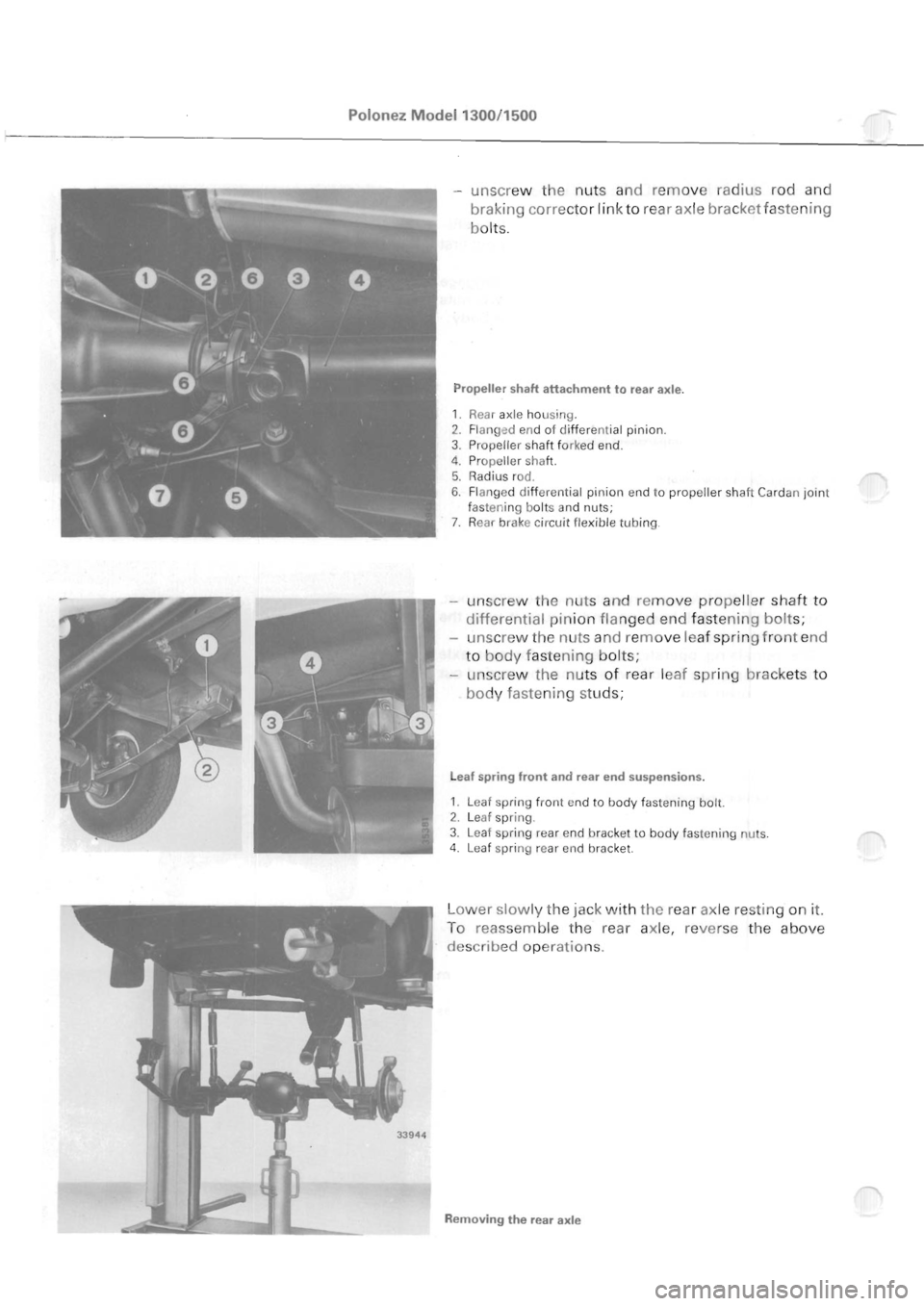 POLONEZ FSO 1300 1978  Repair Manual 