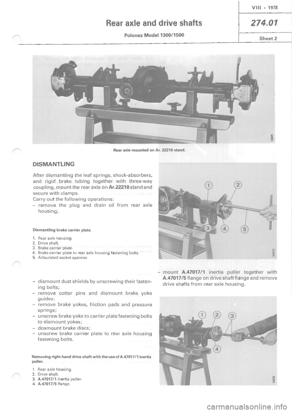 POLONEZ FSO 1300 1978  Repair Manual 