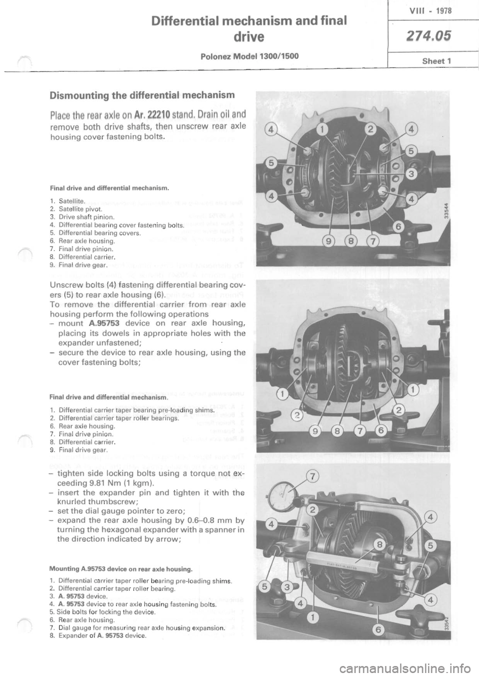 POLONEZ FSO 1300 1978  Repair Manual 