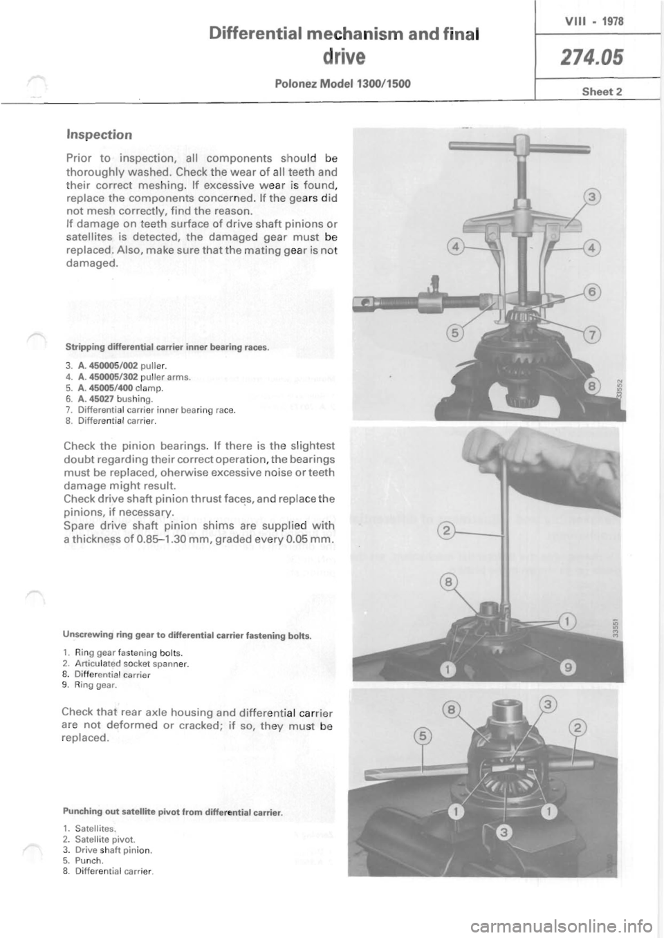 POLONEZ FSO 1300 1978  Repair Manual 