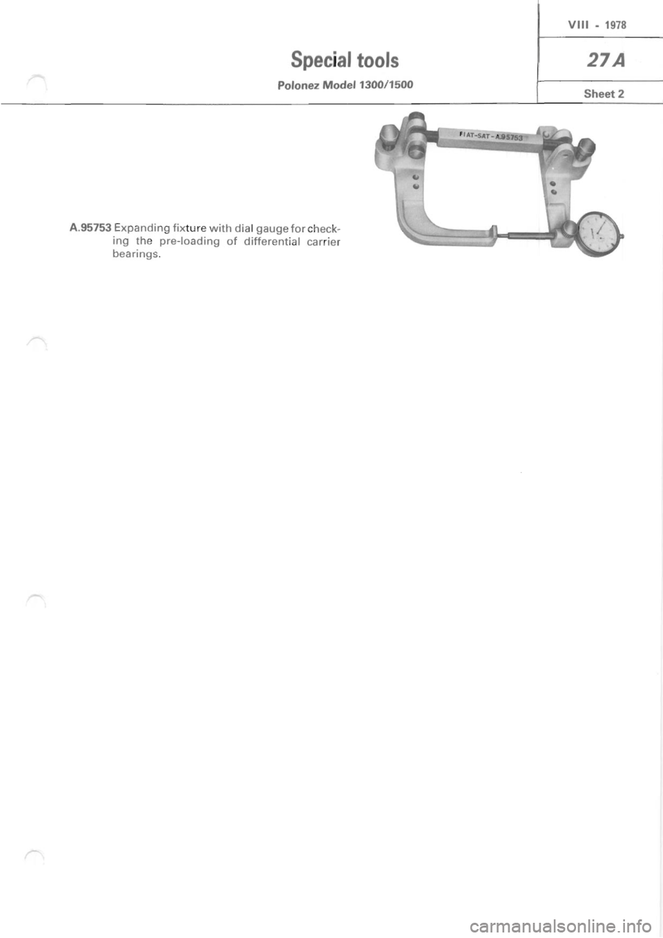POLONEZ FSO 1300 1978  Repair Manual 
