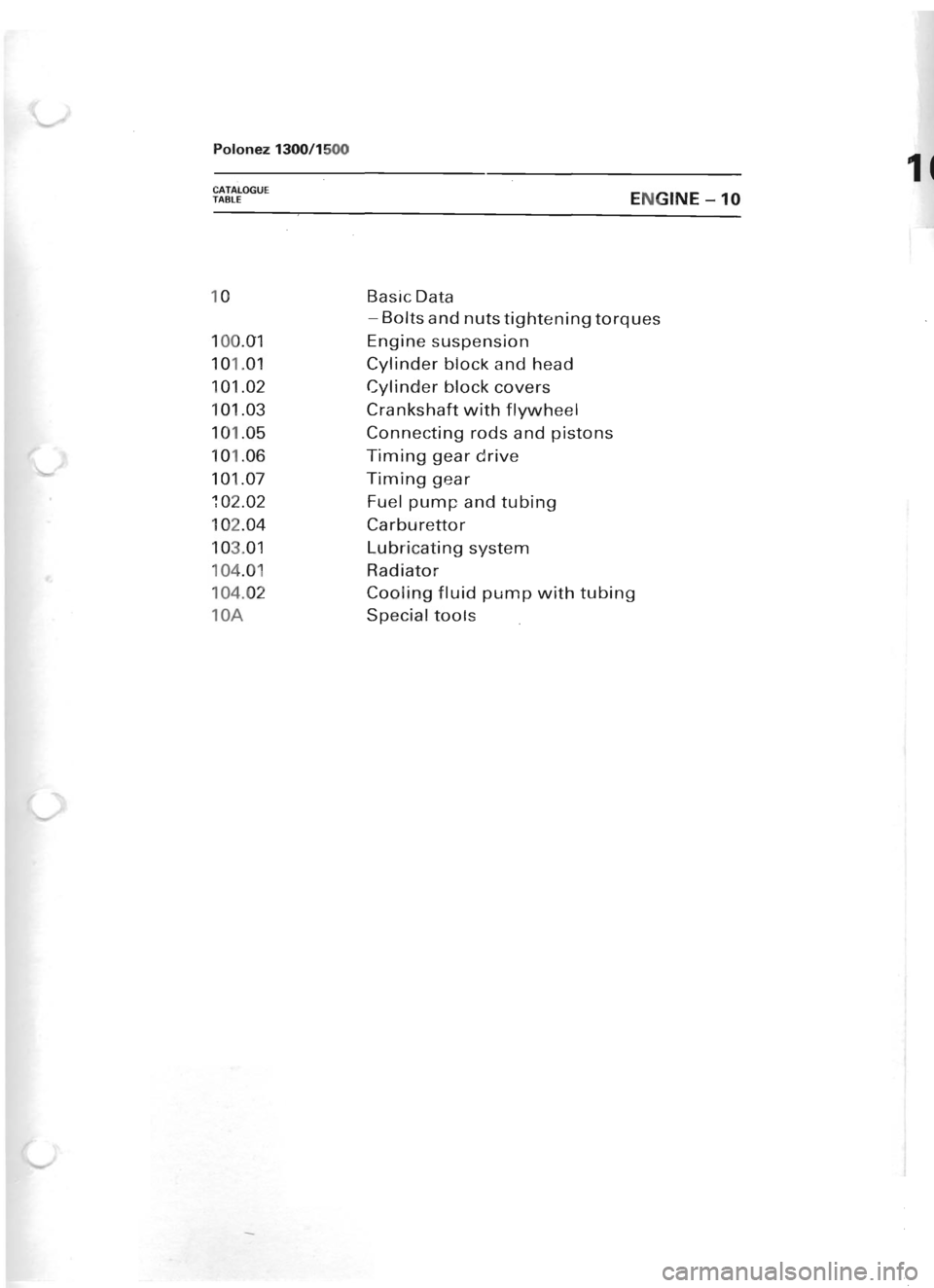 POLONEZ FSO 1300 1978  Repair Manual 