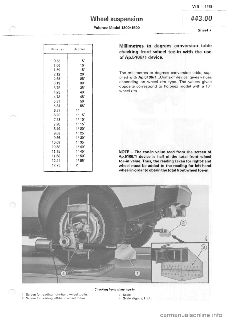 POLONEZ FSO 1300 1978  Repair Manual 
