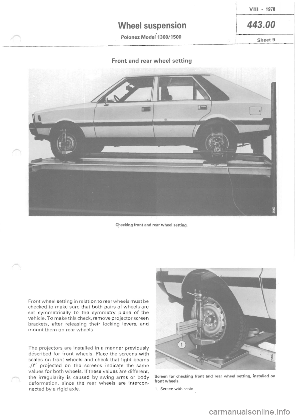 POLONEZ FSO 1300 1978  Repair Manual 