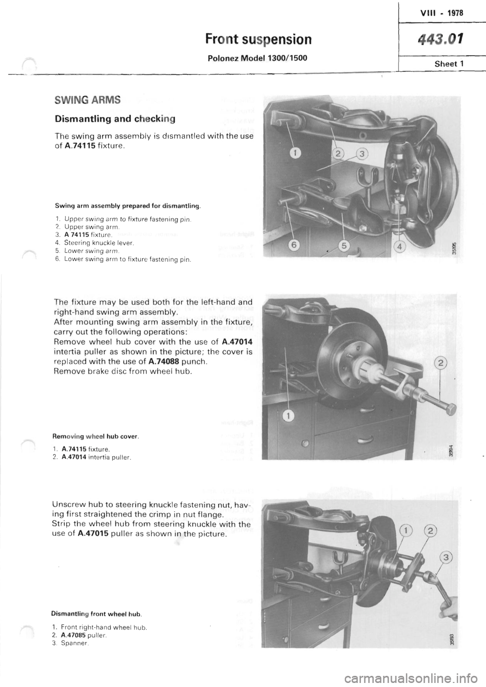POLONEZ FSO 1300 1978  Repair Manual 