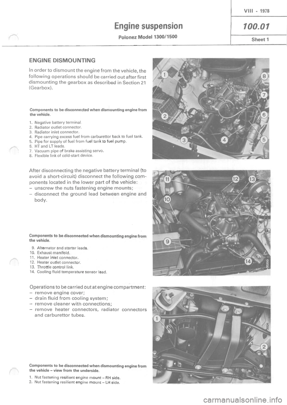 POLONEZ FSO 1300 1978  Repair Manual 