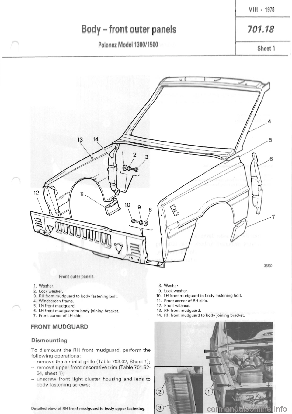 POLONEZ FSO 1300 1978  Repair Manual 
