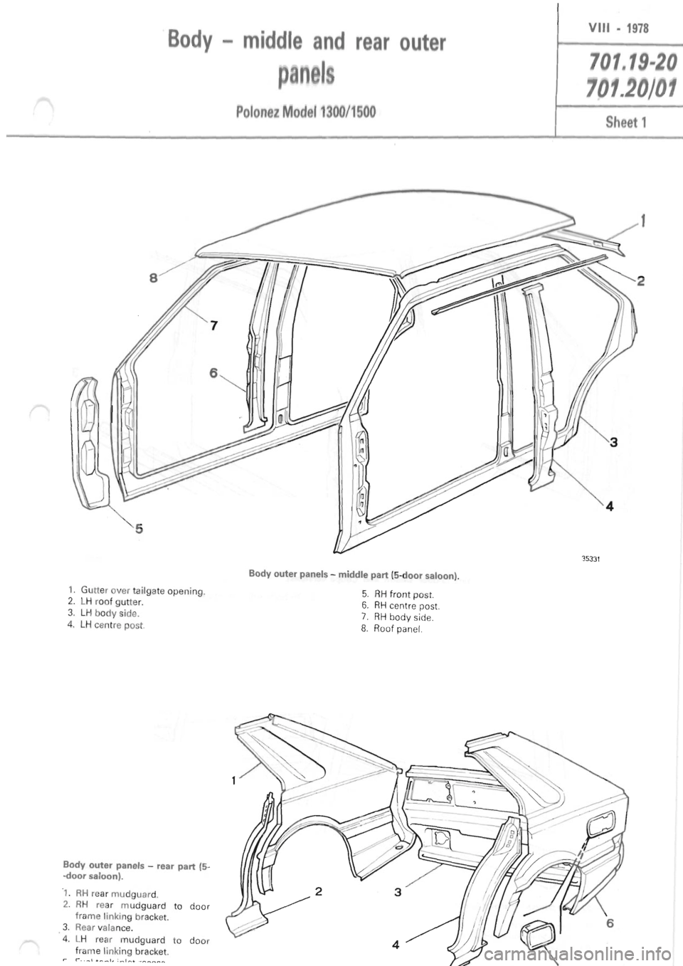 POLONEZ FSO 1300 1978  Repair Manual 