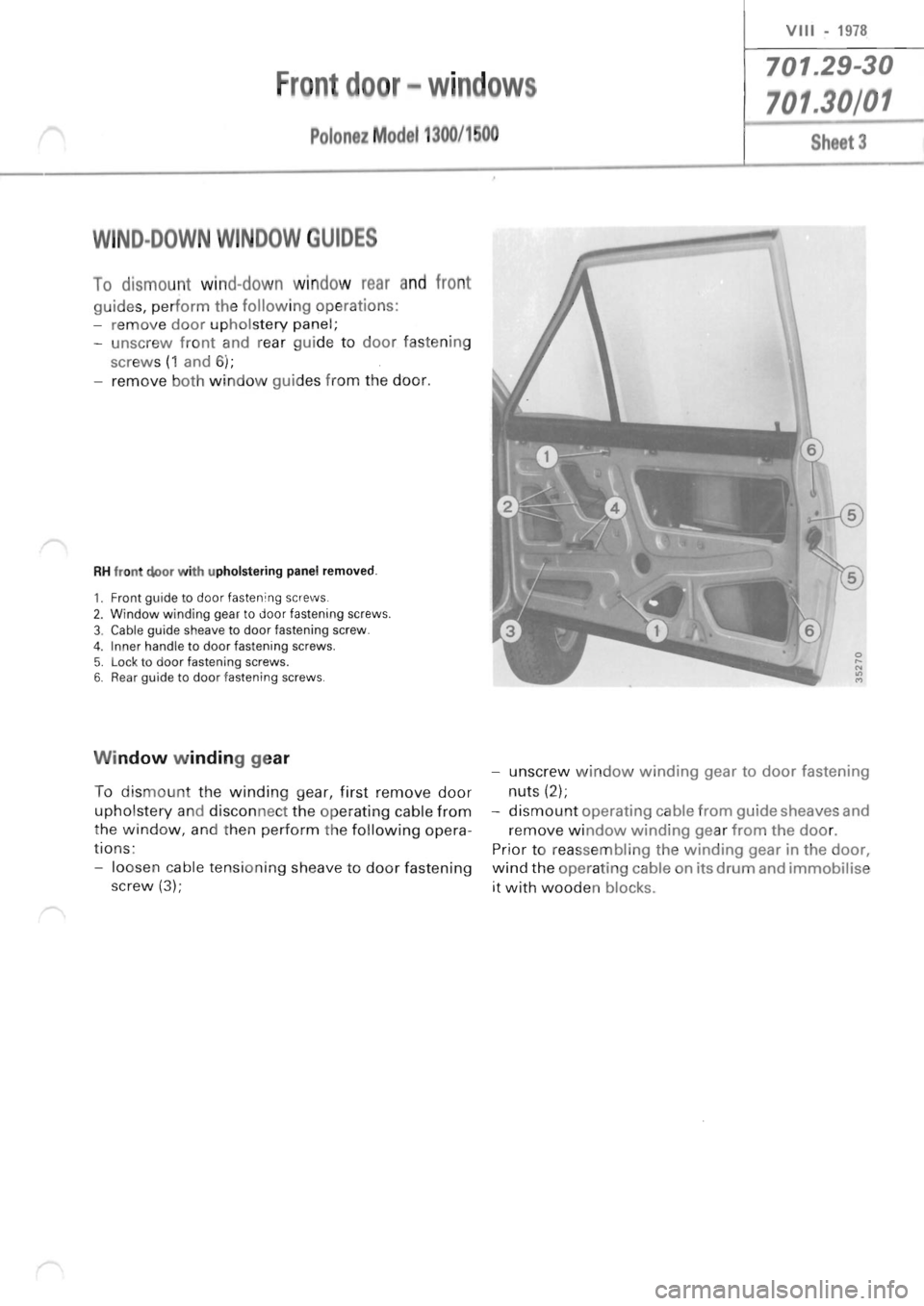 POLONEZ FSO 1300 1978  Repair Manual 