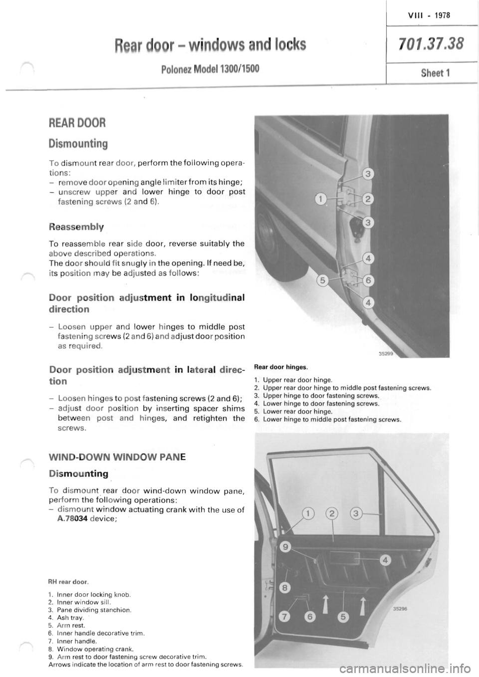 POLONEZ FSO 1300 1978  Repair Manual 
