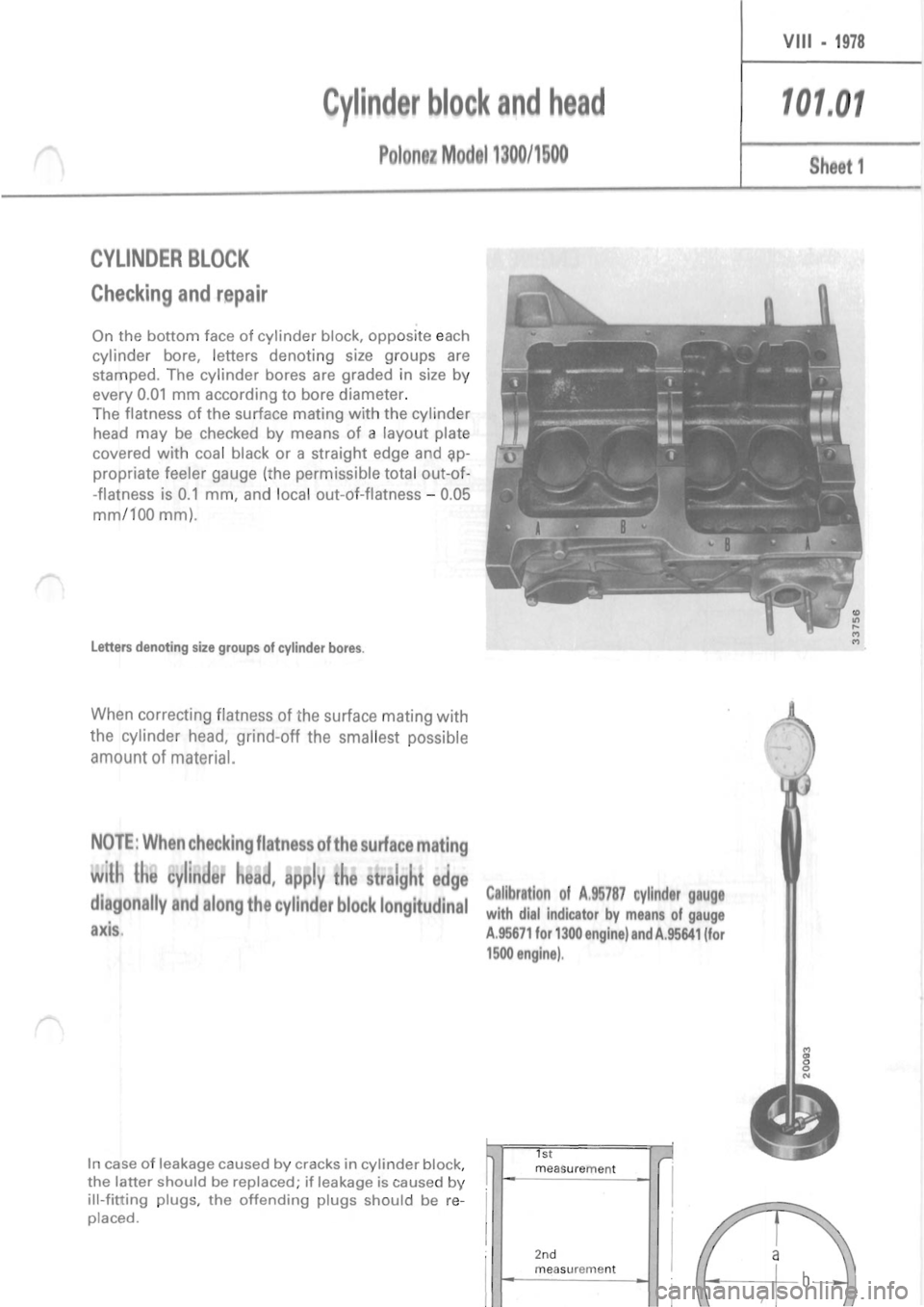 POLONEZ FSO 1300 1978  Repair Manual 