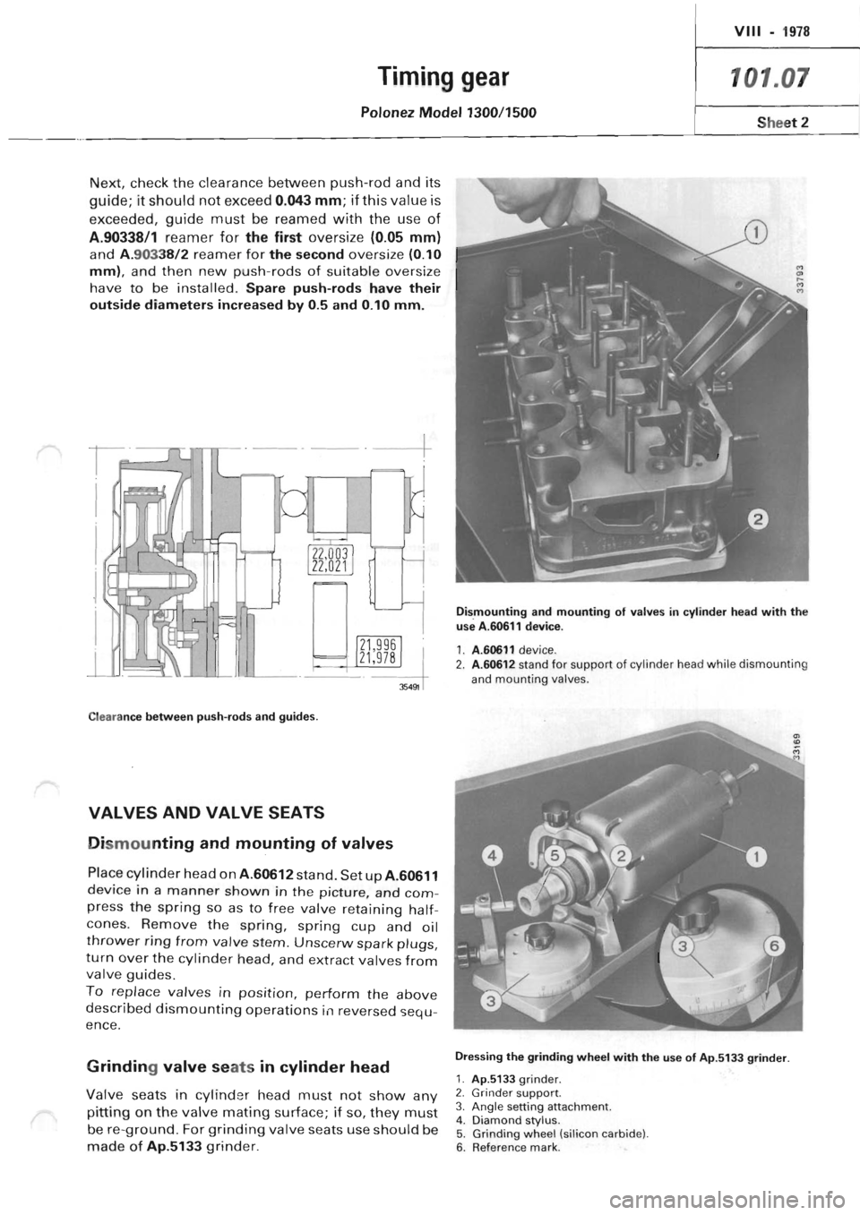 POLONEZ FSO 1300 1978  Repair Manual 