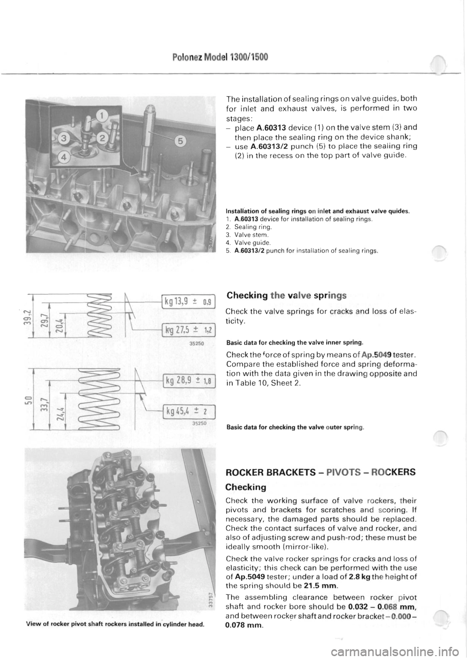 POLONEZ FSO 1300 1978  Repair Manual 