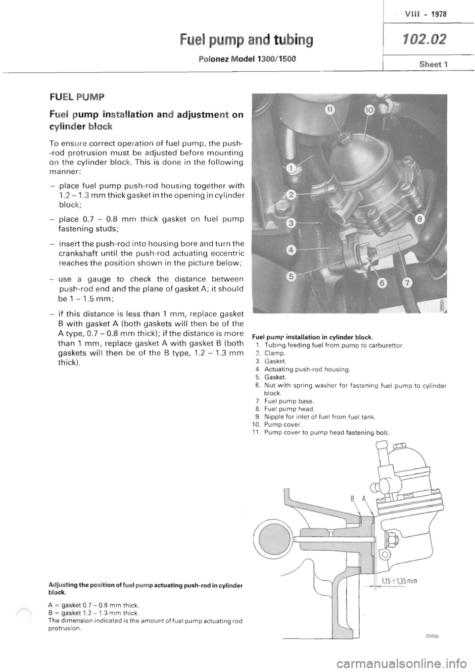 POLONEZ FSO 1300 1978  Repair Manual 