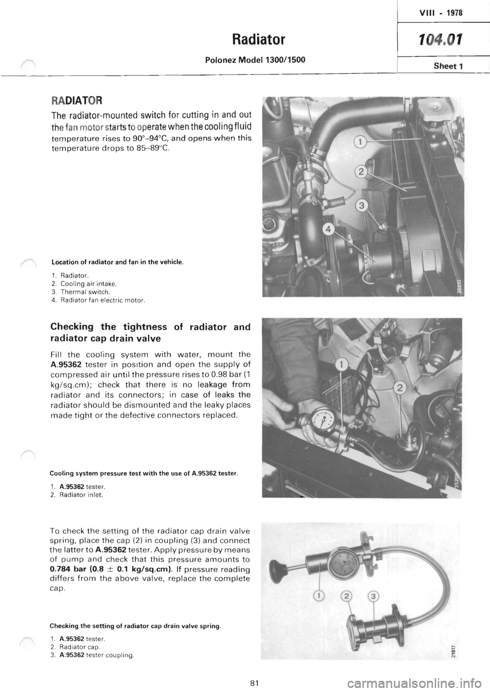 POLONEZ FSO 1300 1978  Repair Manual 