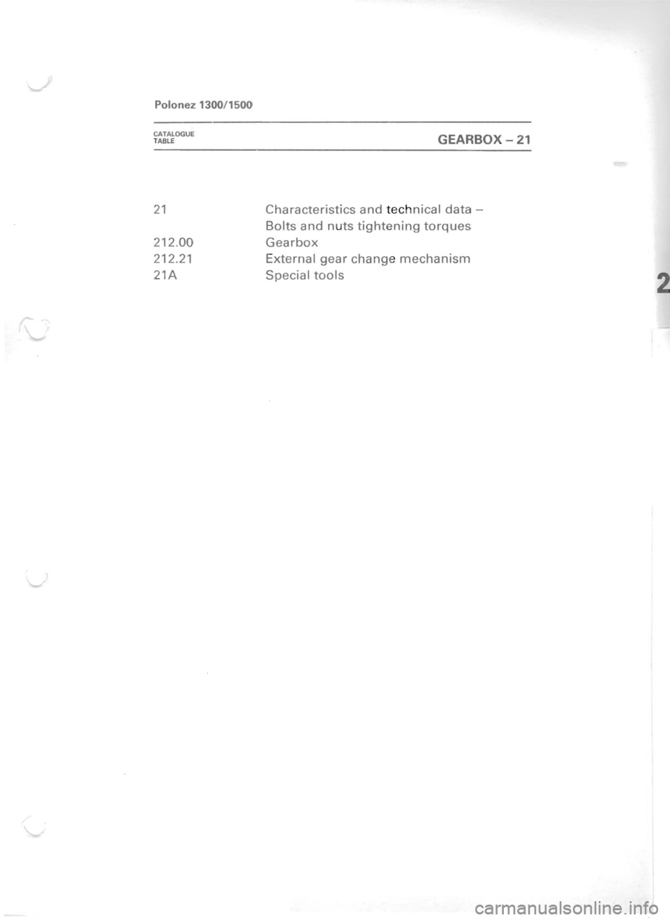 POLONEZ FSO 1300 1978  Repair Manual 
