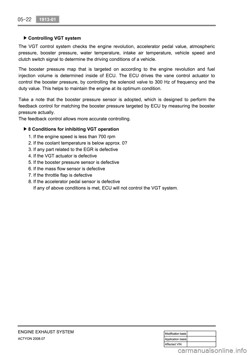 SSANGYONG ACTYON 2008  Service Repair Manual 