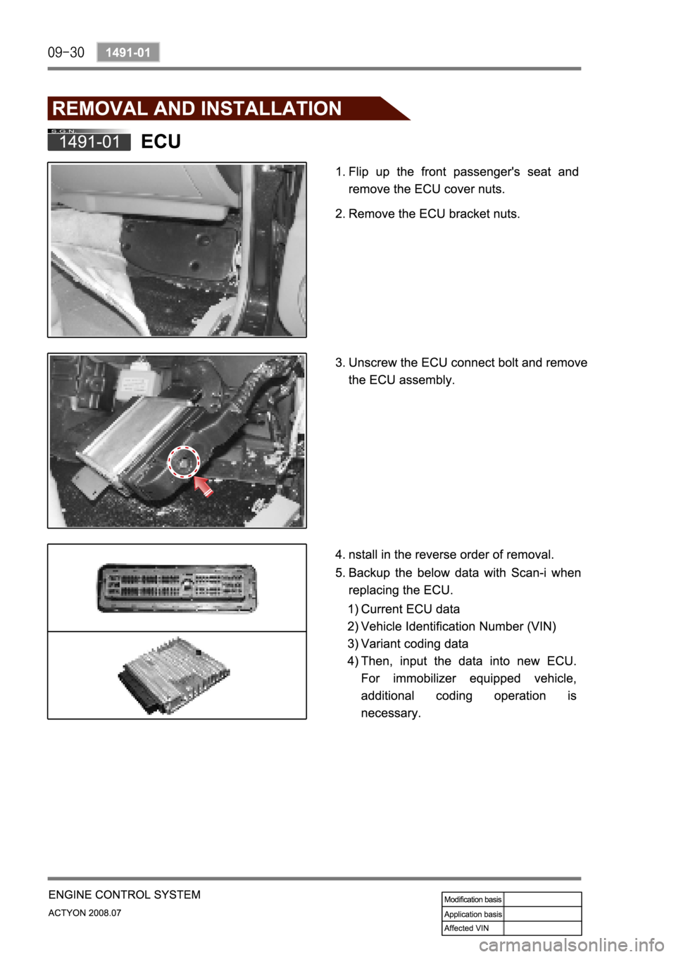 SSANGYONG ACTYON 2008  Service Repair Manual 