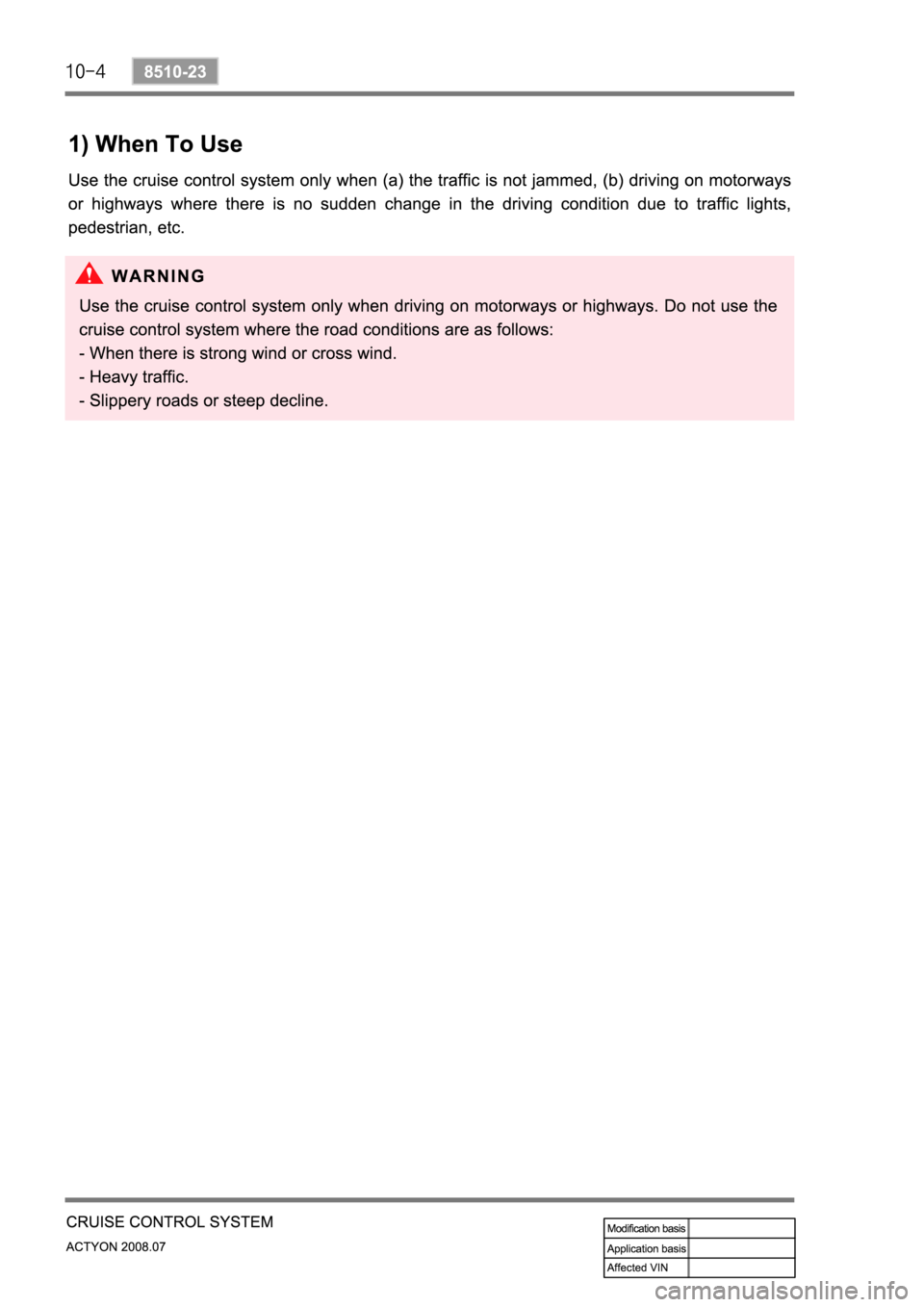 SSANGYONG ACTYON 2008  Service Repair Manual 