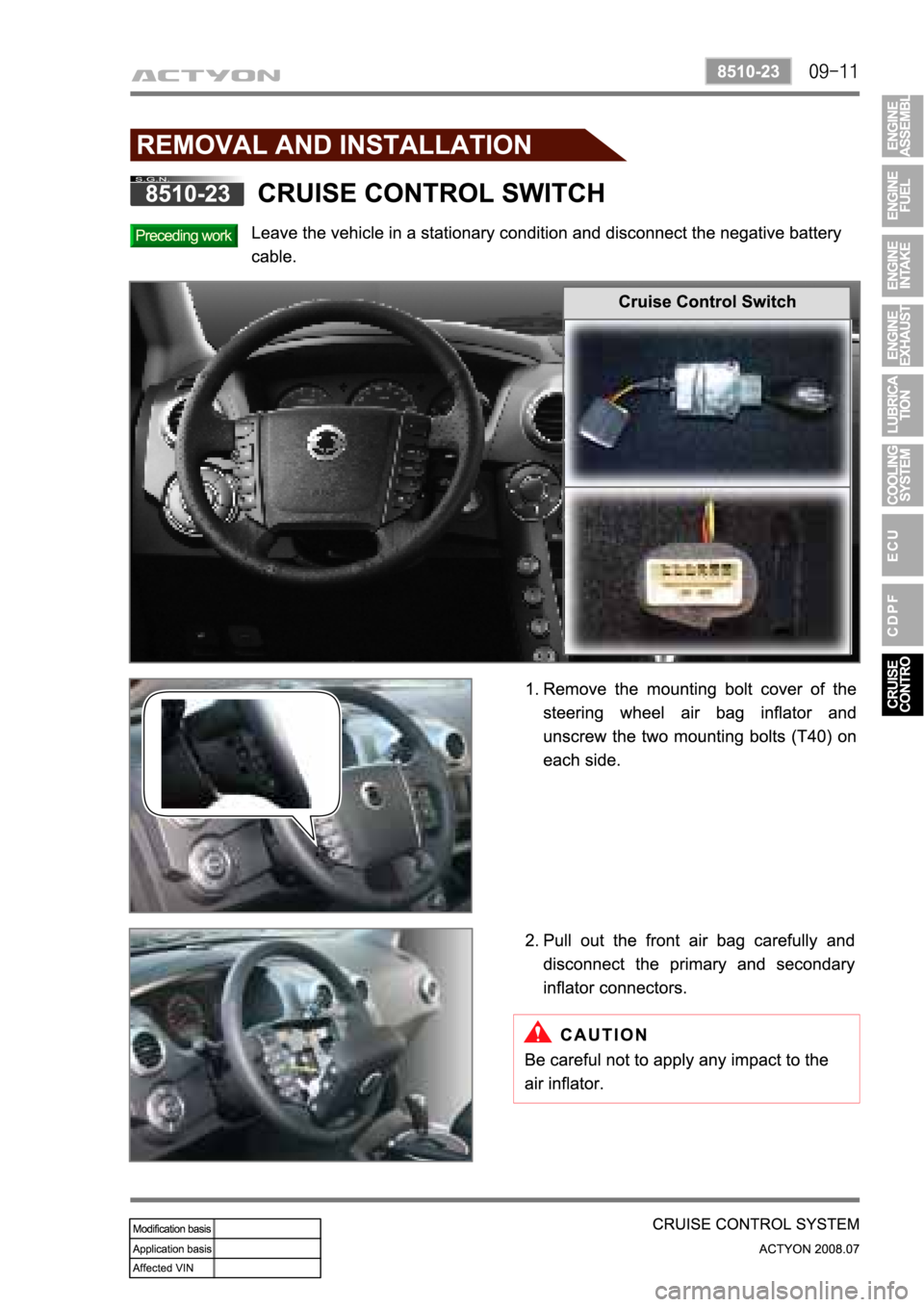 SSANGYONG ACTYON 2008  Service Repair Manual 